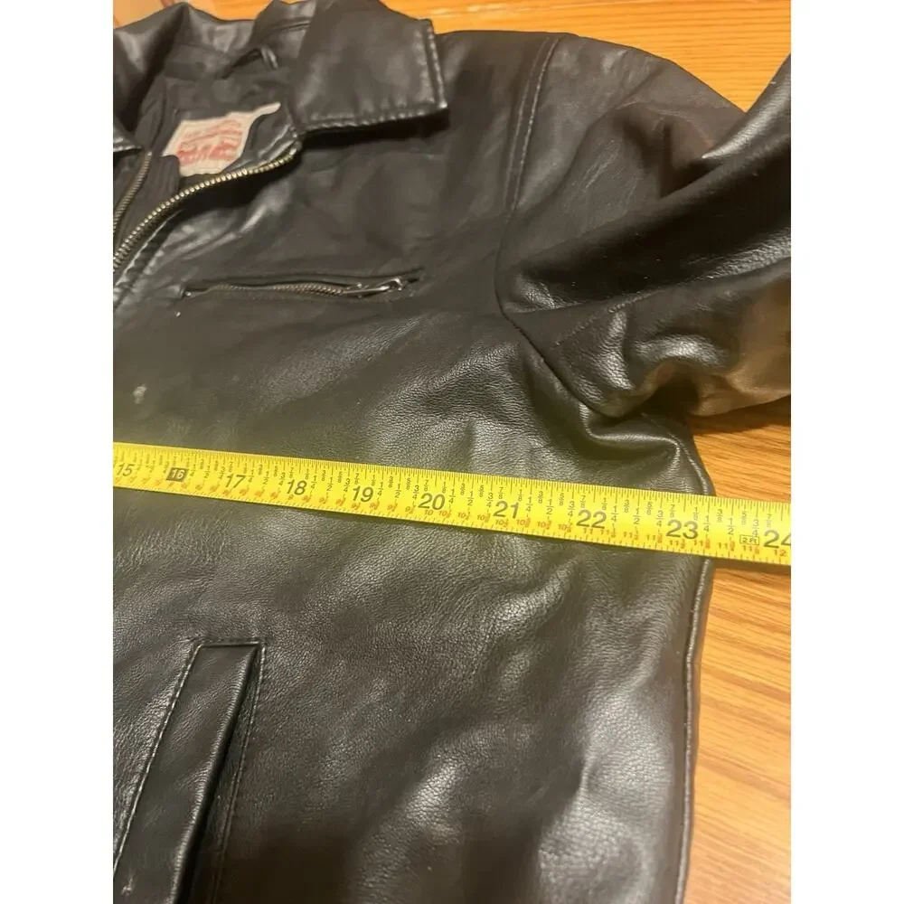 Levi’s Men’s Faux Leather Jacket Black Size Large Zip Front